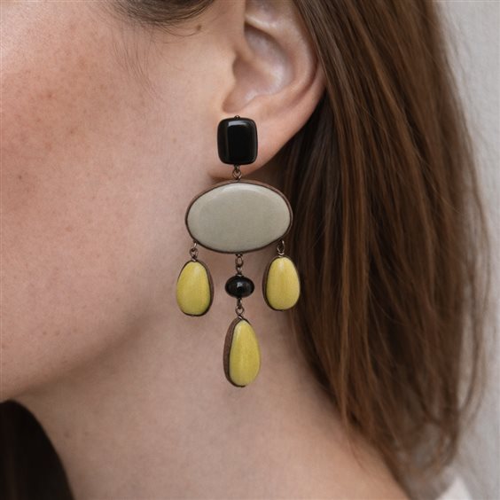 Orecchini Rosso Prezioso Donna in Legno 013 - 013